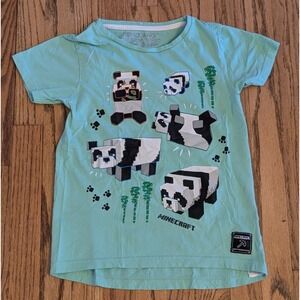 Minecraft Panda T Shirt Mojang Studios Youth L 12 Green Short Sleeve Unisex